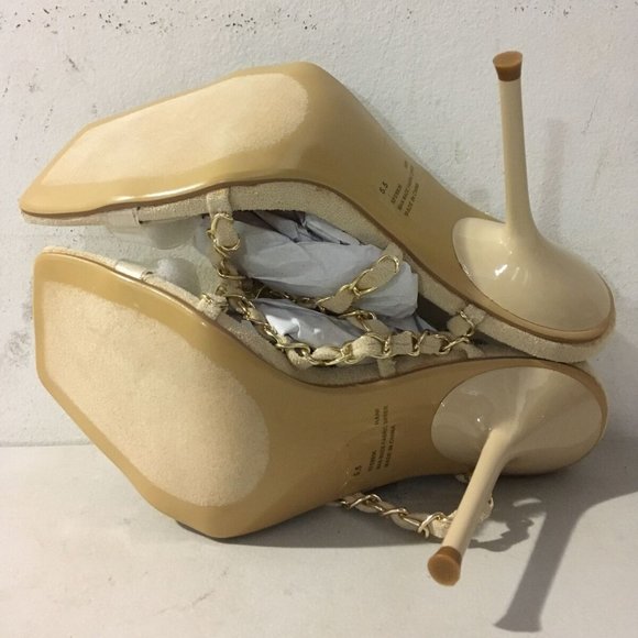 NWT CAPE ROBBIN HANI OFF-WHITE LACE UP HEELS 5.5 - Picture 14 of 14